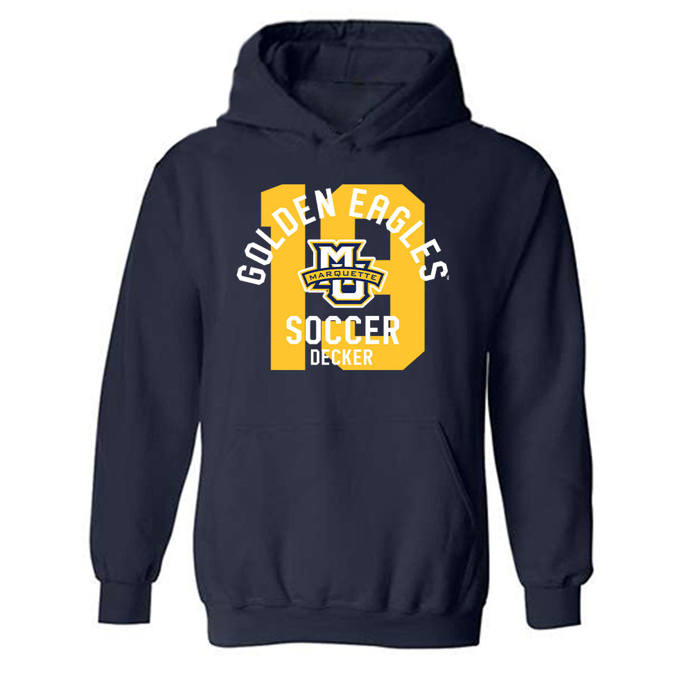 Marquette - NCAA Women's Soccer : Meg Decker - Classic Fashion Shersey Hooded Sweatshirt-0