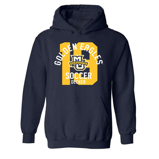 Marquette - NCAA Women's Soccer : Meg Decker - Classic Fashion Shersey Hooded Sweatshirt-0