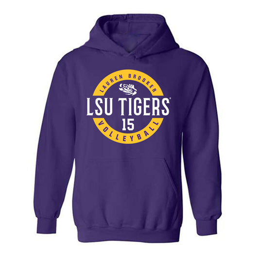 LSU - NCAA Women's Volleyball : Lauren Brooker - Classic Fashion Shersey Hooded Sweatshirt-0