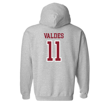 Troy - NCAA Men's Basketball : Victor Valdes - Generic Shersey Hooded Sweatshirt-1