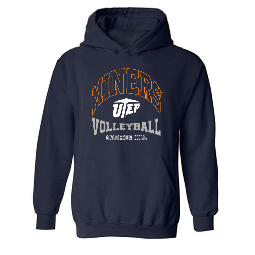 UTEP - NCAA Women's Volleyball : Madison Hill - Classic Fashion Shersey Hooded Sweatshirt-0