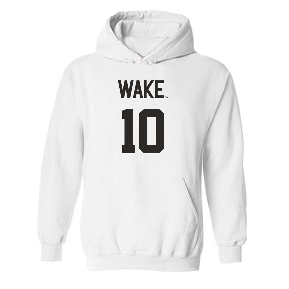 Wake Forest - NCAA Women's Volleyball : Emma Farrell - Replica Shersey Hooded Sweatshirt-0
