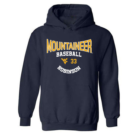 West Virginia - NCAA Baseball : Brayden Robinson - Classic Fashion Shersey Hooded Sweatshirt-0