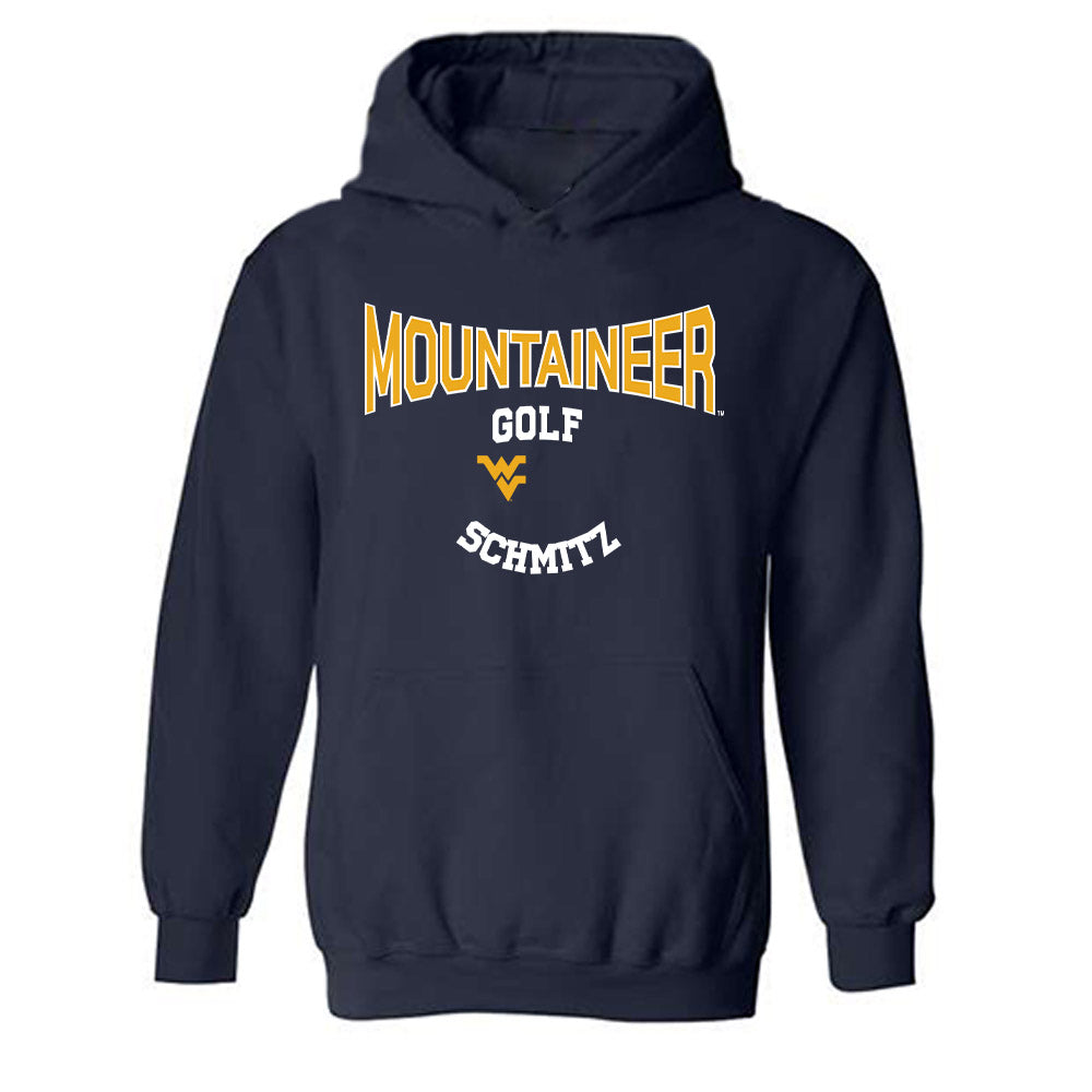 West Virginia - NCAA Men's Golf : Gabe Schmitz - Classic Fashion Shersey Hooded Sweatshirt-0