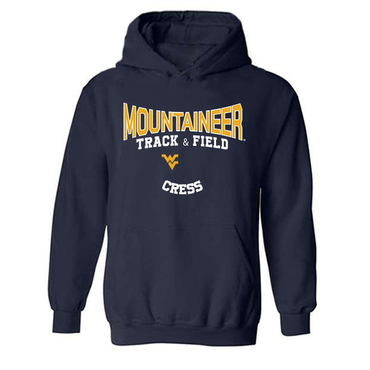 West Virginia - NCAA Women's Track & Field : Olivia Cress - Classic Fashion Shersey Hooded Sweatshirt-0