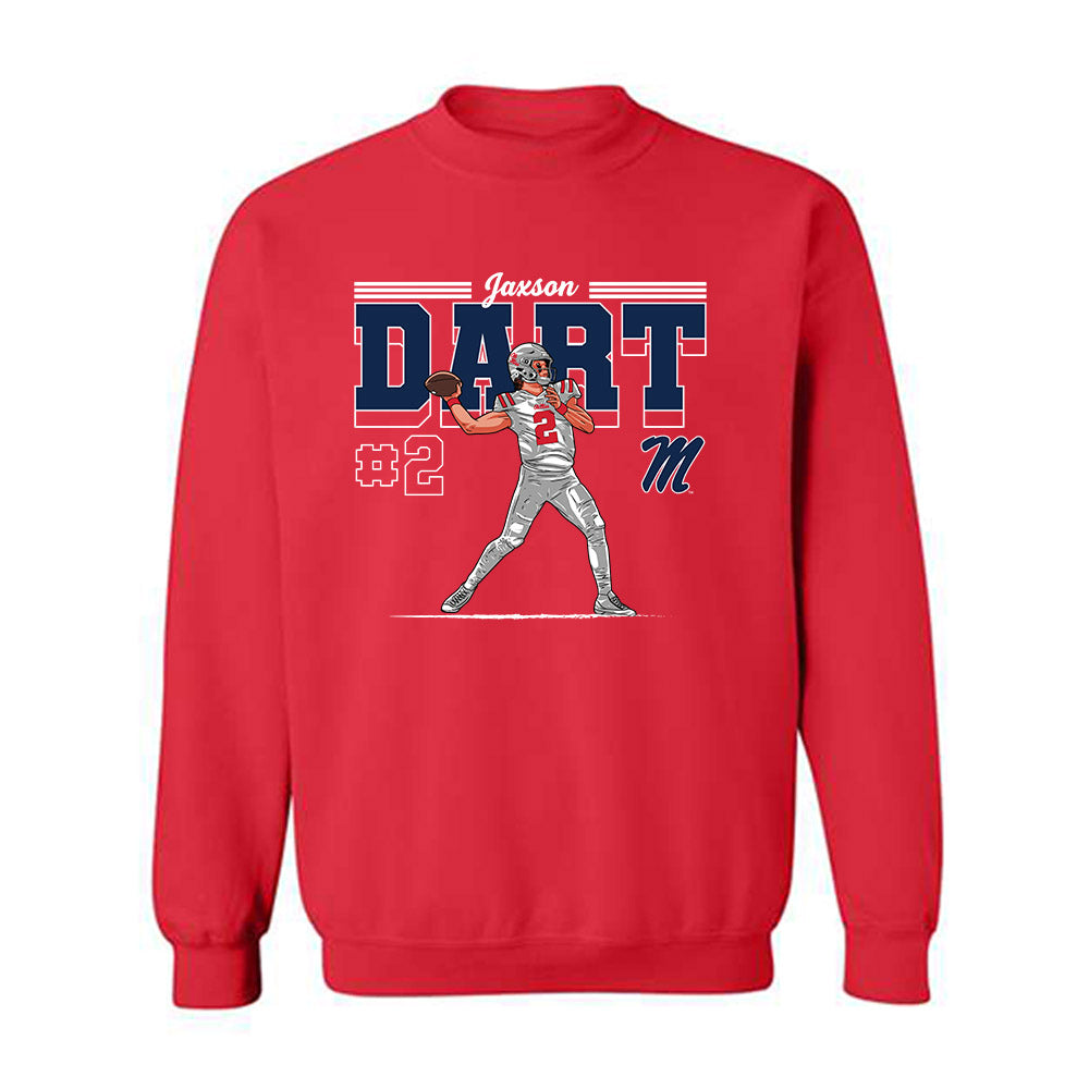 Ole Miss - NCAA Football : Jaxson Dart - Crewneck Sweatshirt-0