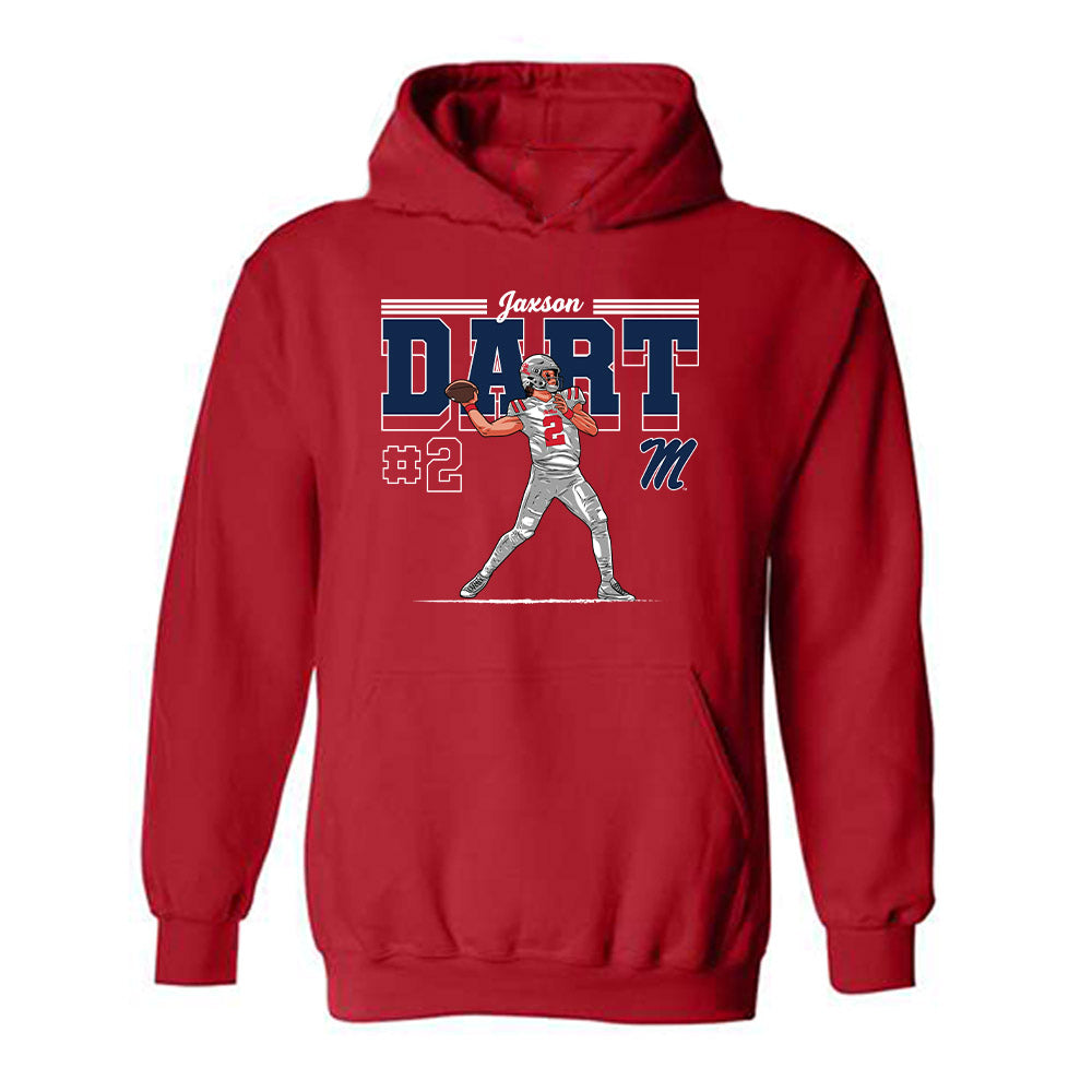 Ole Miss - NCAA Football : Jaxson Dart - Hooded Sweatshirt-0