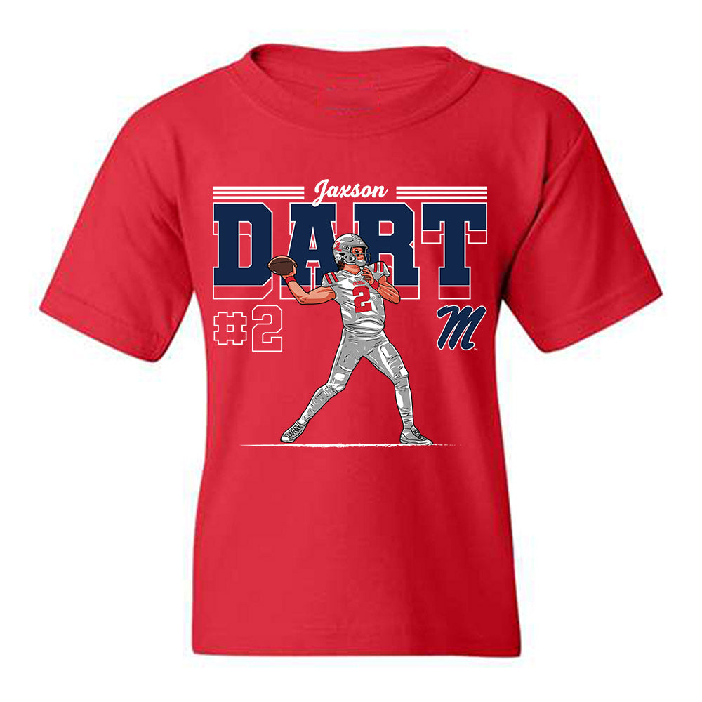 Ole Miss - NCAA Football : Jaxson Dart - Youth T-Shirt-0