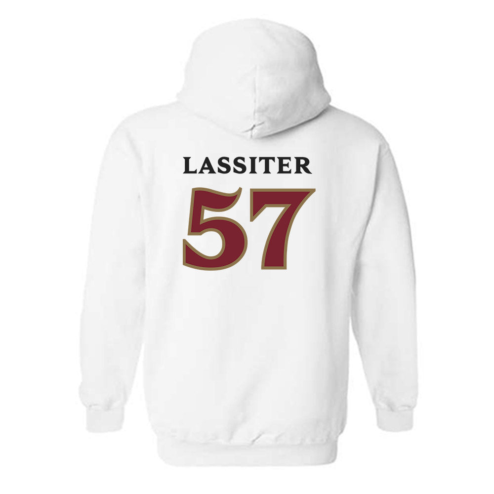 Elon - NCAA Football : Demari Lassiter - Classic Shersey Hooded Sweatshirt-1