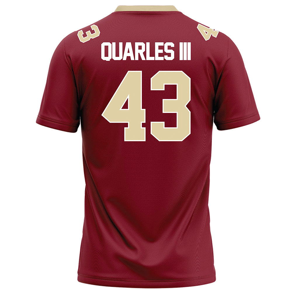 Elon - NCAA Football : Douglas Quarles III - Maroon Football Jersey-1