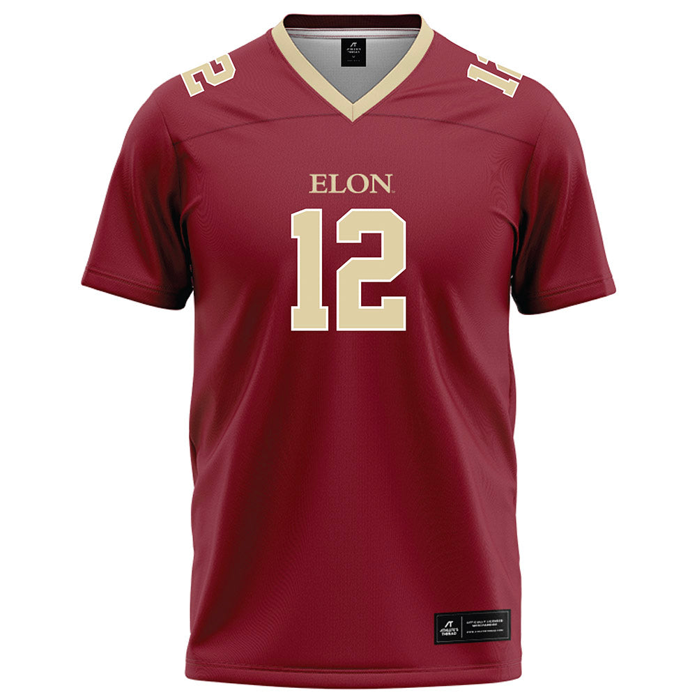 Elon - NCAA Football : Eric Jones - Maroon Football Jersey-0