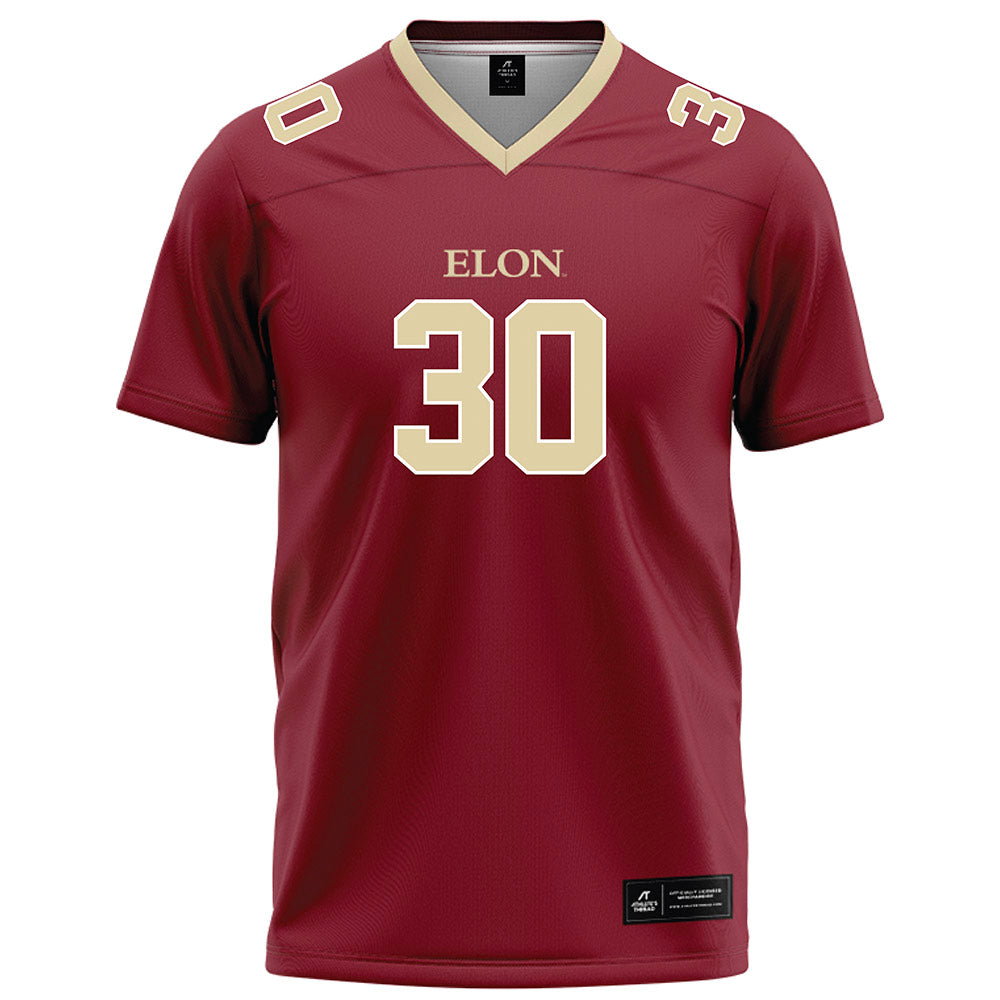 Elon - NCAA Football : Jordan Glover - Maroon Football Jersey-0
