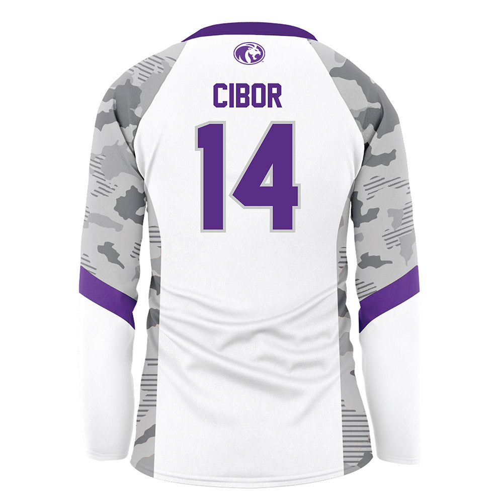 North Alabama - NCAA Women's Volleyball : Mia Cibor - White Volleyball Jersey-1