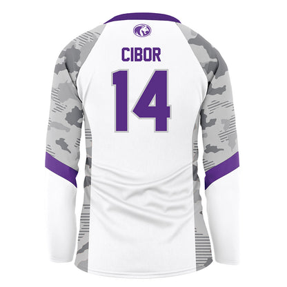 North Alabama - NCAA Women's Volleyball : Mia Cibor - White Volleyball Jersey-1