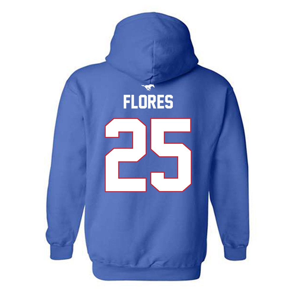 SMU - NCAA Men's Soccer : Luis Flores - Replica Shersey Hooded Sweatshirt-1