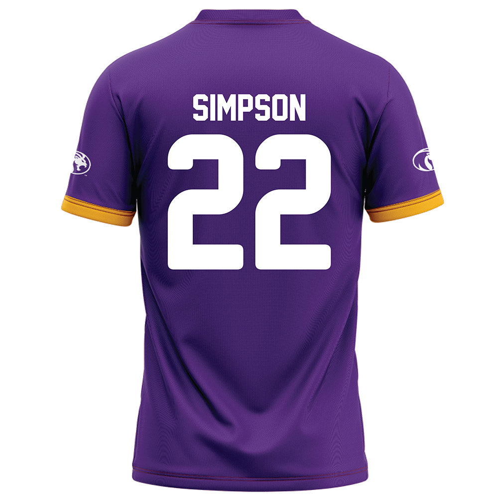 North Alabama - NCAA Football :Jaylen Simpson - Purple Football Jersey-1