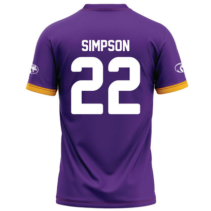 North Alabama - NCAA Football :Jaylen Simpson - Purple Football Jersey-1