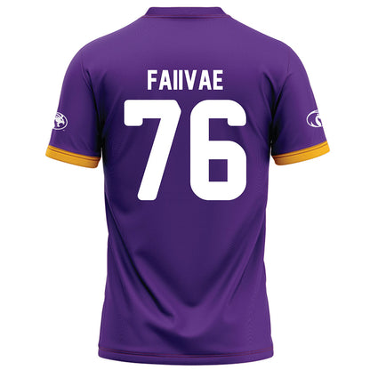 North Alabama - NCAA Football : Anthony Faiivae - Purple Football Jersey-1