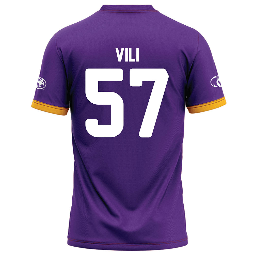 North Alabama - NCAA Football : Fred Vili - Purple Football Jersey-1