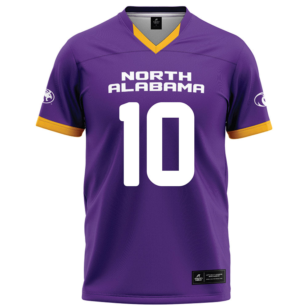 North Alabama - NCAA Football : KJ fields - Purple Football Jersey-0