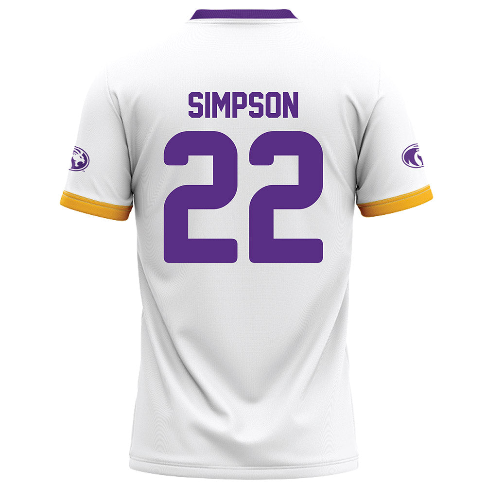 North Alabama - NCAA Football :Jaylen Simpson - White Football Jersey-1