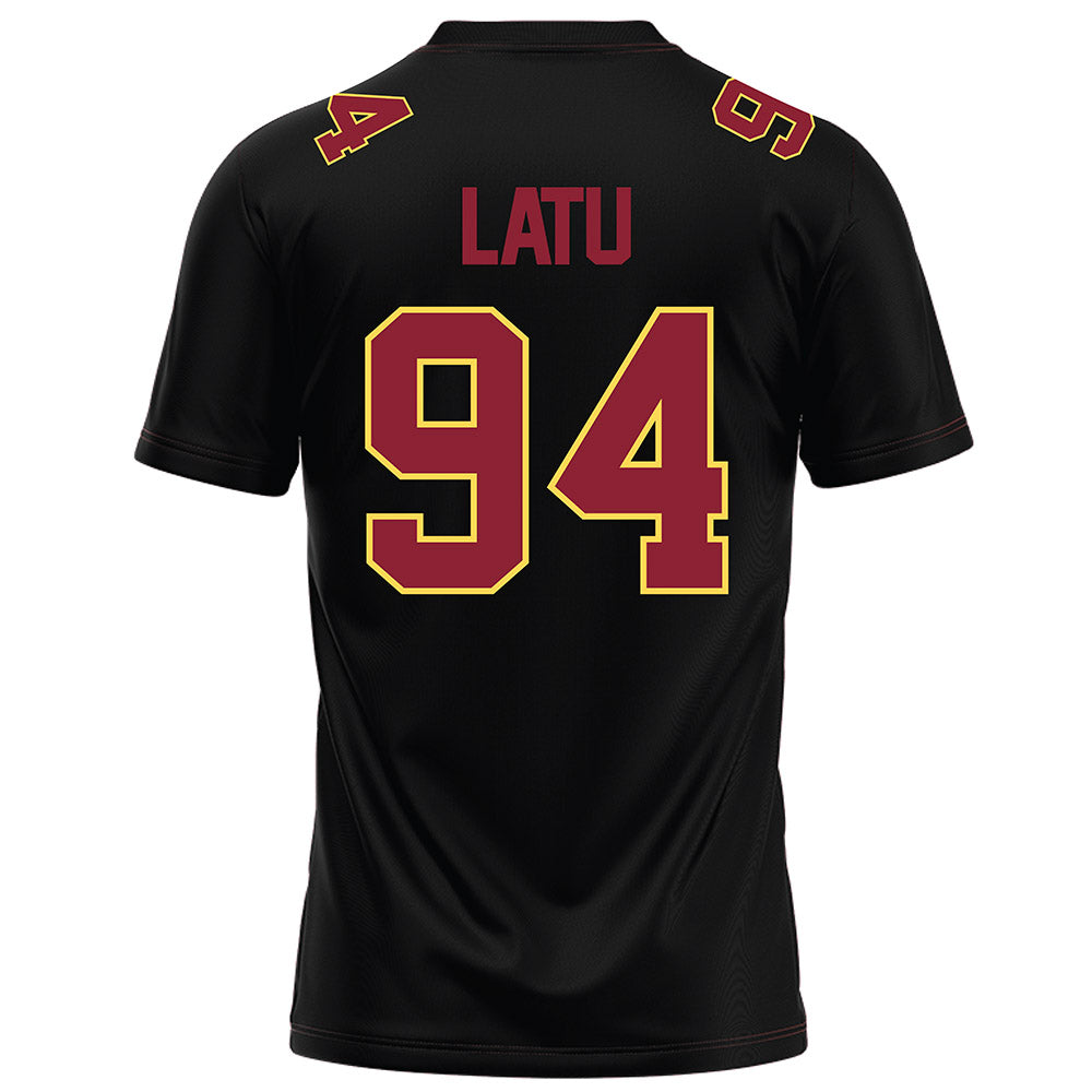 NSU - NCAA Football : Tau Latu - Black Football Jersey-1