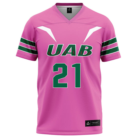 UAB - NCAA Football : Troy Jakubec - Pink Football Jersey