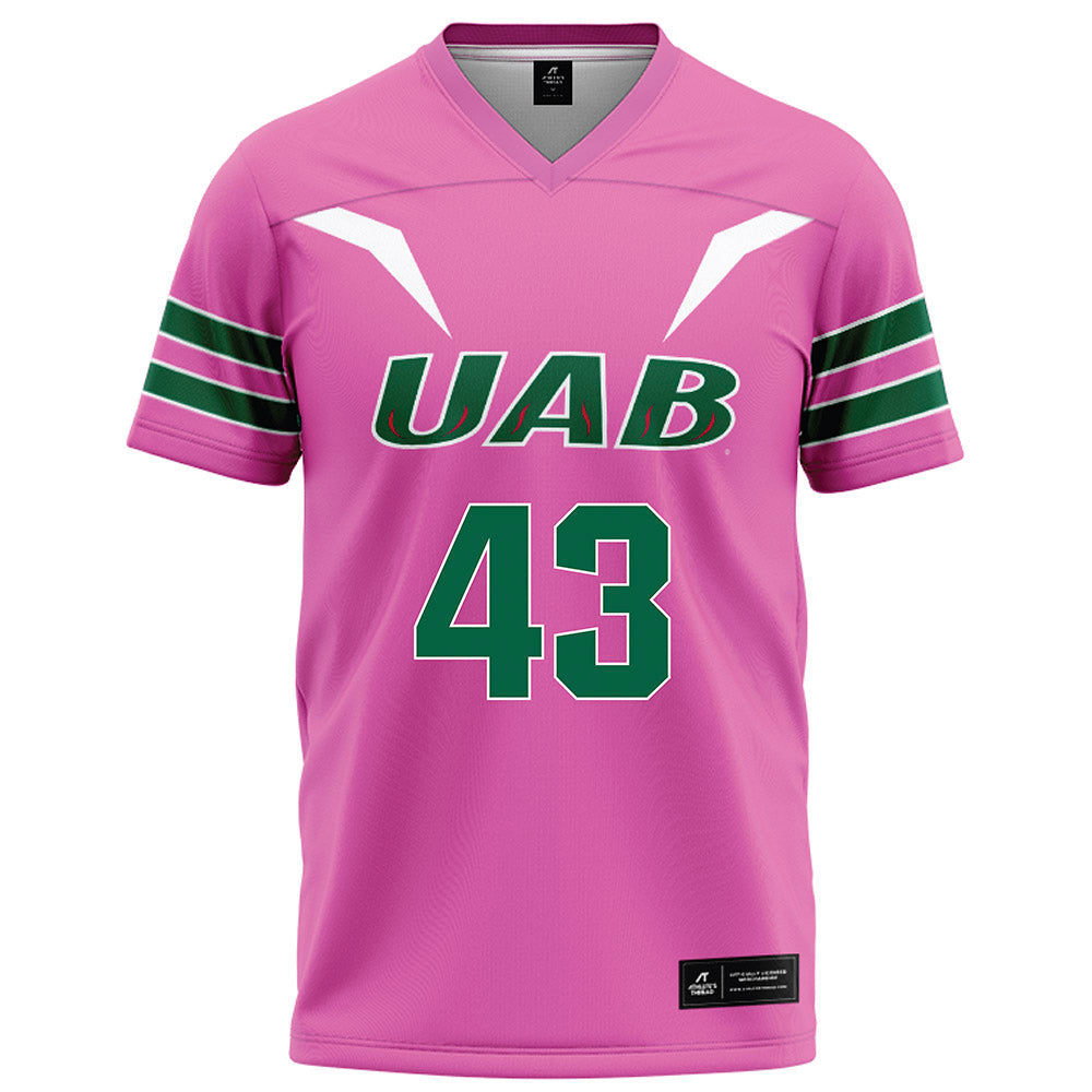 UAB - NCAA Football : Evan Bishop - Pink Football Jersey