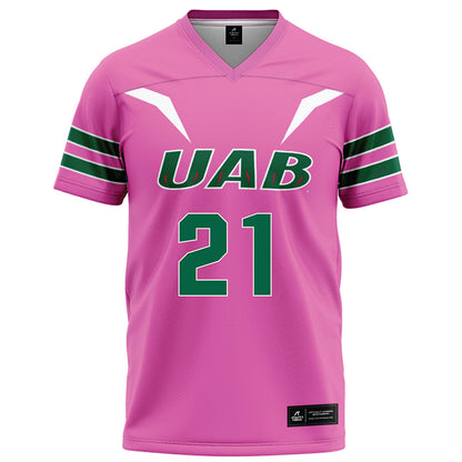 UAB - NCAA Football : Troy Jakubec - Pink Football Jersey-0