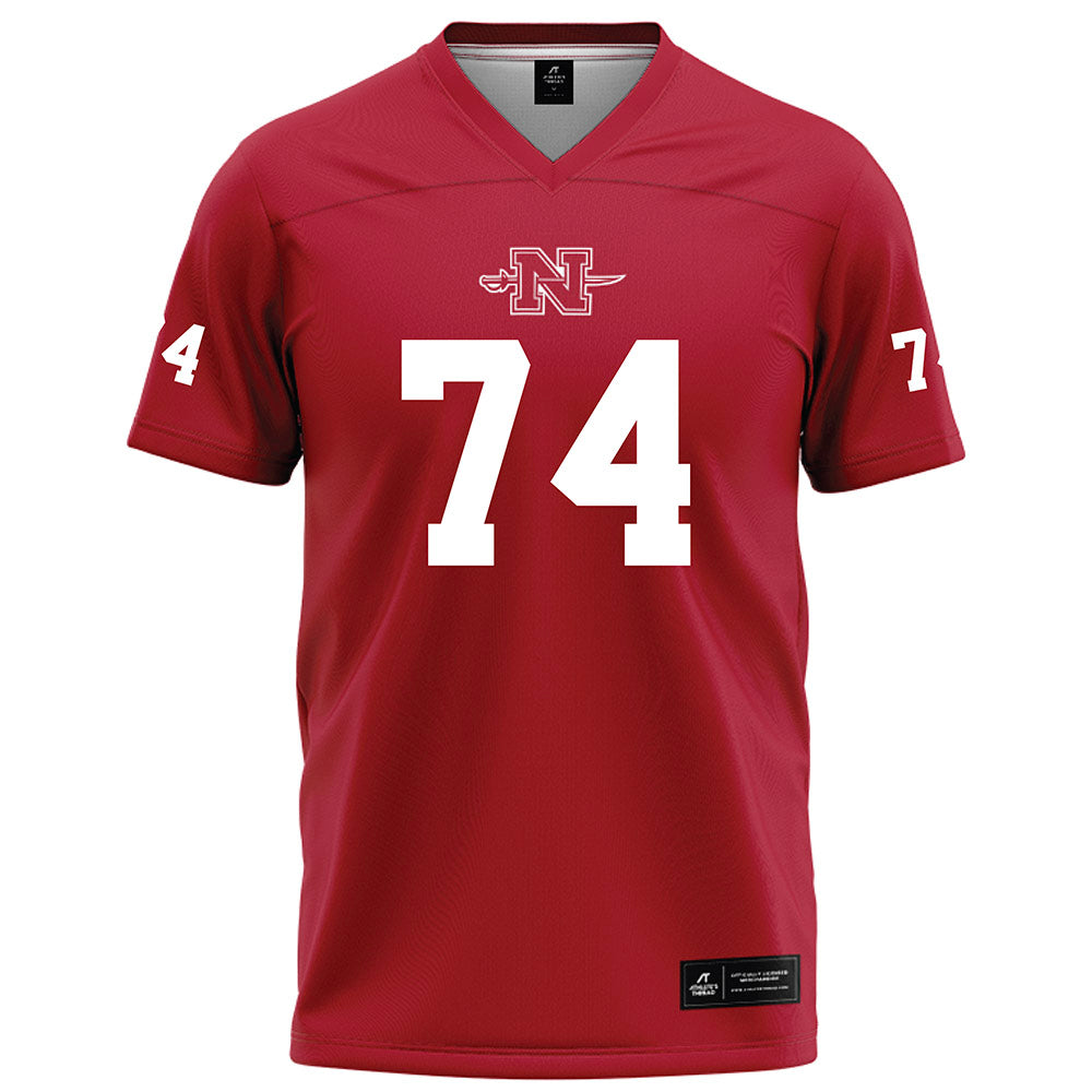 Nicholls State - NCAA Football : Preston Jones - Red Football Jersey-0