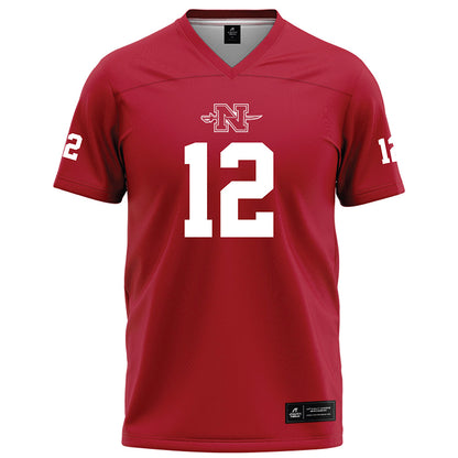 Nicholls State - NCAA Football : Jordan Smith - Red Football Jersey-0