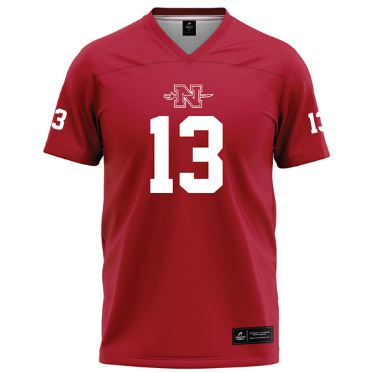 Nicholls State - NCAA Football : Jackson Dufrene - Red Football Jersey-0