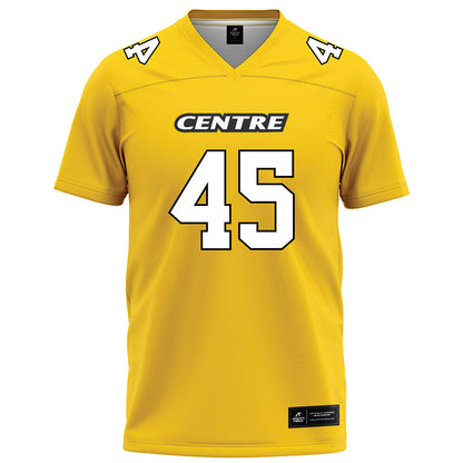 Centre College - NCAA Football : Caleb Silvers - Gold Football Jersey-0