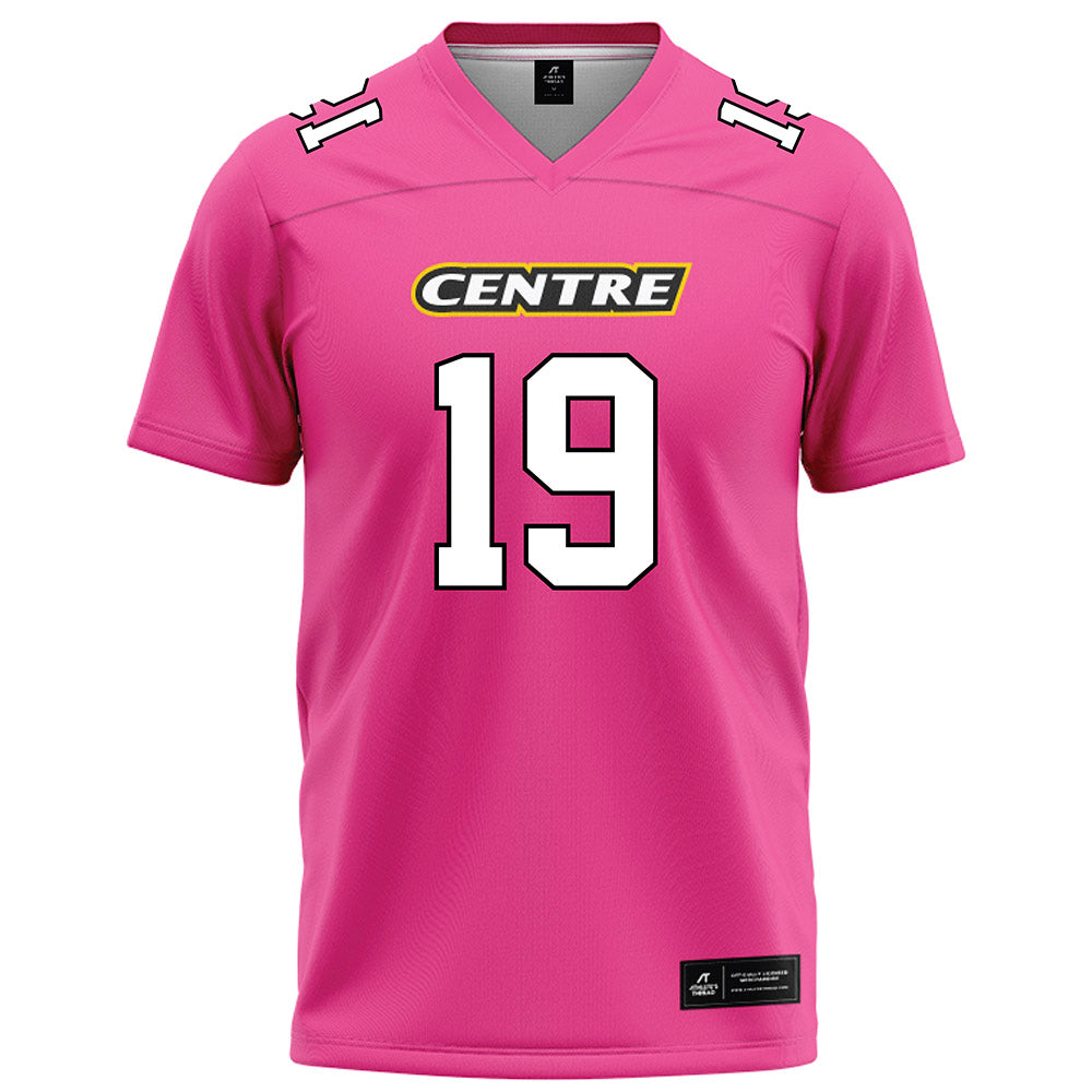 Centre College - NCAA Football : Jackson Dillow - Pink Football Jersey-0