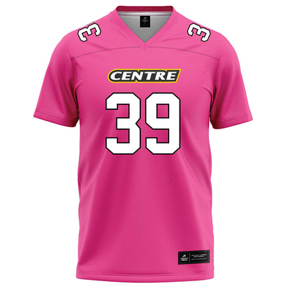 Centre College - NCAA Football : Ryan Steele - Pink Football Jersey-0