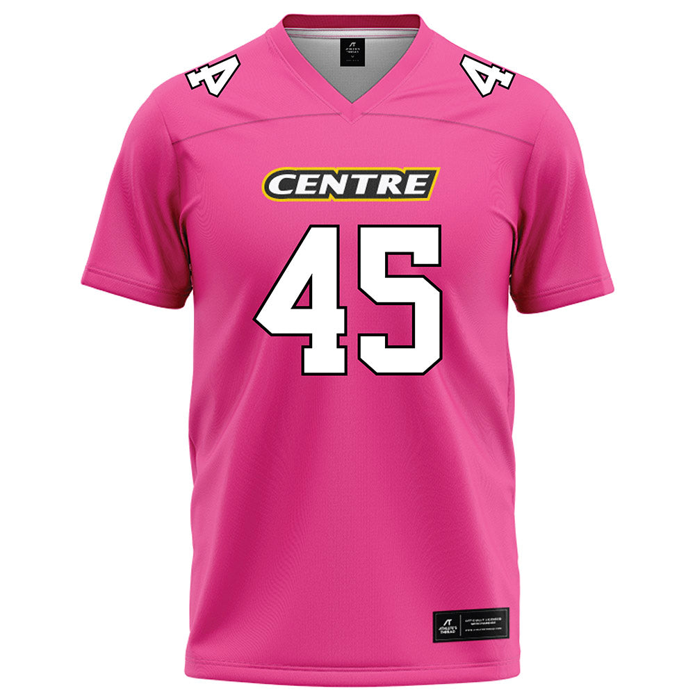 Centre College - NCAA Football : Caleb Silvers - Pink Football Jersey-1