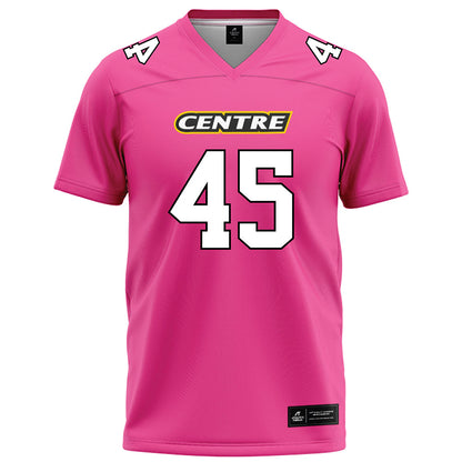 Centre College - NCAA Football : Caleb Silvers - Pink Football Jersey-1