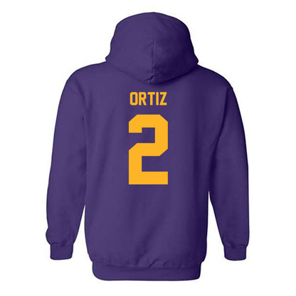 North Alabama - NCAA Men's Basketball : Daniel Ortiz - Classic Fashion Shersey Hooded Sweatshirt-1