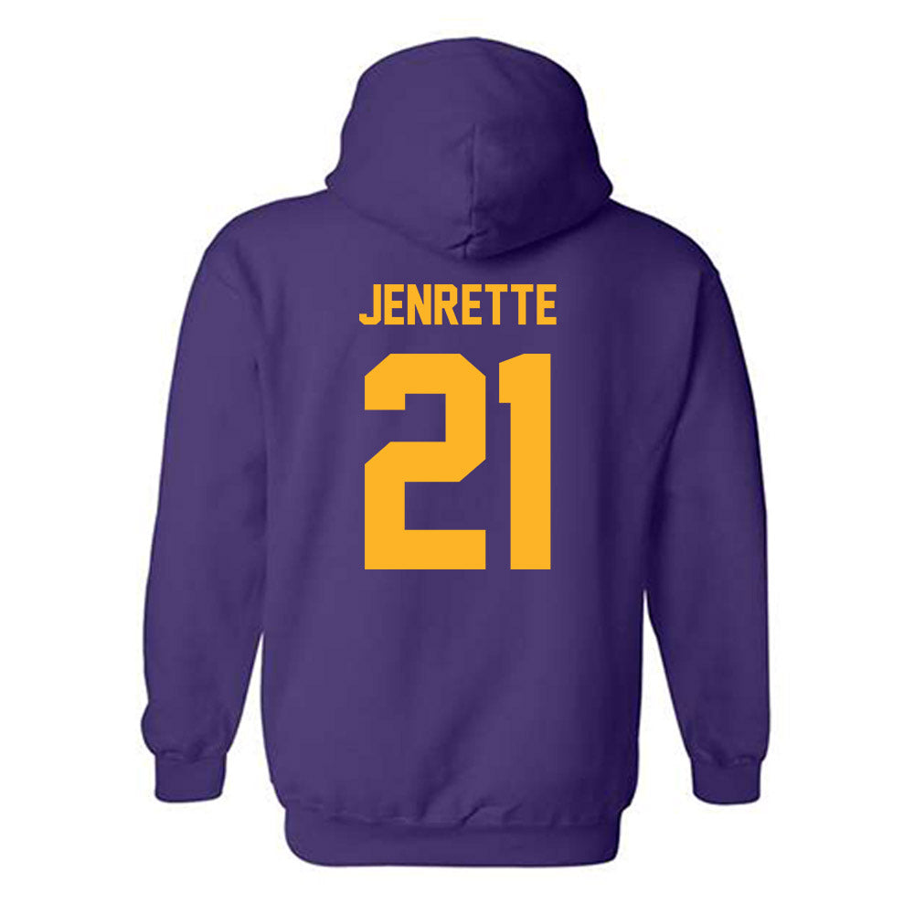 North Alabama - NCAA Men's Basketball : Israel Jenrette - Classic Fashion Shersey Hooded Sweatshirt-1