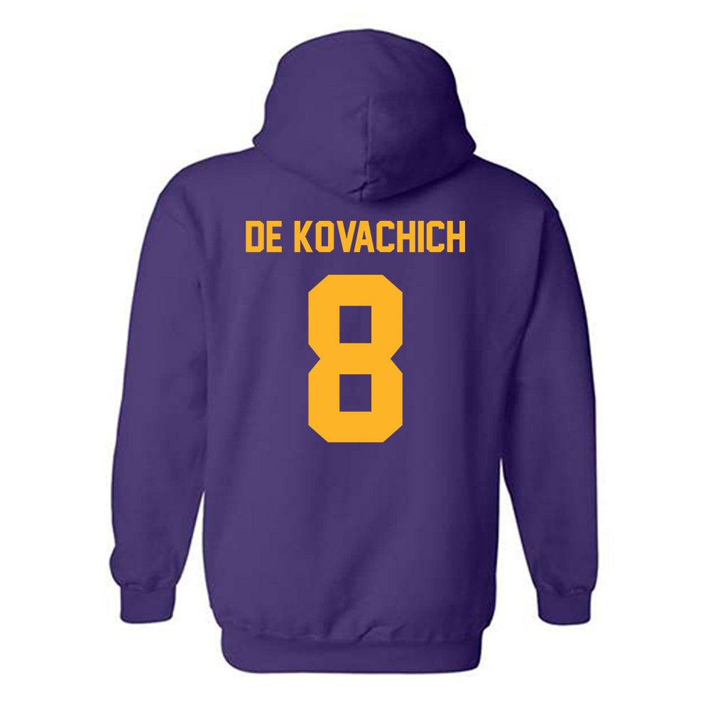 North Alabama - NCAA Men's Basketball : Kevin De Kovachich - Classic Fashion Shersey Hooded Sweatshirt-1