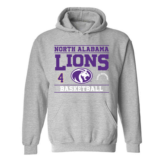 North Alabama - NCAA Men's Basketball : Canin Jefferson - Classic Fashion Shersey Hooded Sweatshirt-0