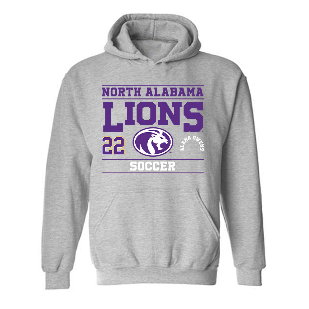 North Alabama - NCAA Women's Soccer : Alana Owens - Classic Fashion Shersey Hooded Sweatshirt-0