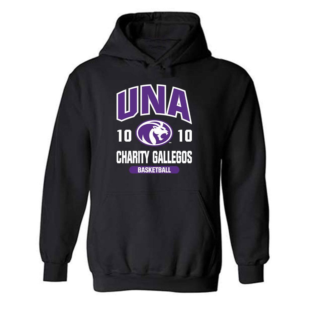 North Alabama - NCAA Women's Basketball : Charity Gallegos - Classic Fashion Shersey Hooded Sweatshirt