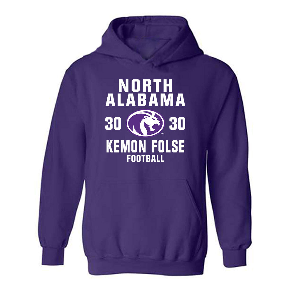 North Alabama - NCAA Football : Kemon Folse - Classic Shersey Hooded Sweatshirt-0