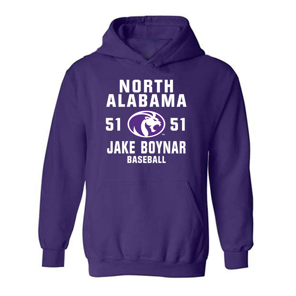North Alabama - NCAA Baseball : Jake Boynar - Classic Shersey Hooded Sweatshirt-0