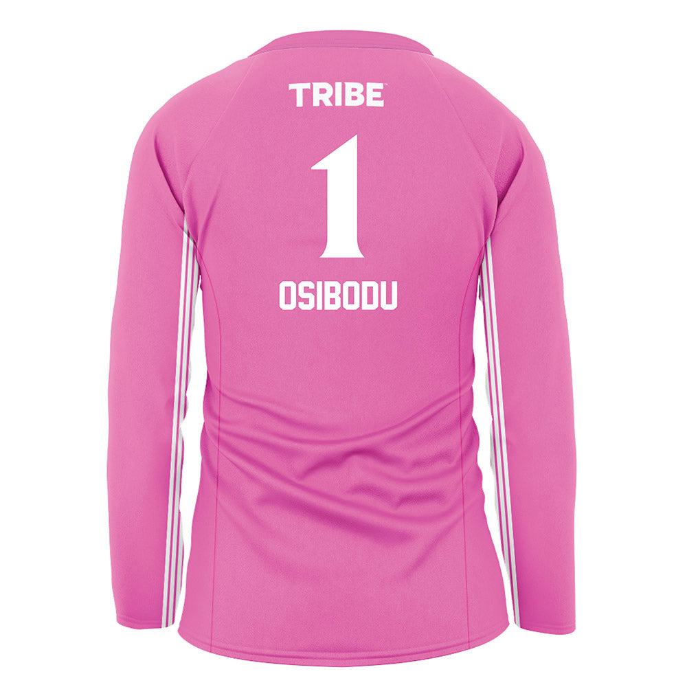 William & Mary - NCAA Women's Volleyball : Damisi Osibodu - Pink Volleyball Jersey-1