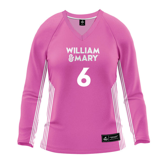 William & Mary - NCAA Women's Volleyball : Sophia Van Name - Pink Volleyball Jersey-0