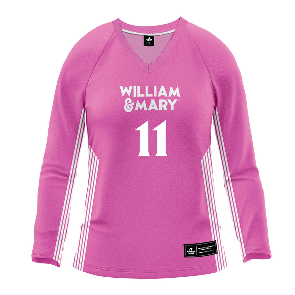 William & Mary - NCAA Women's Volleyball : Avery Horejsi - Pink Volleyball Jersey-0
