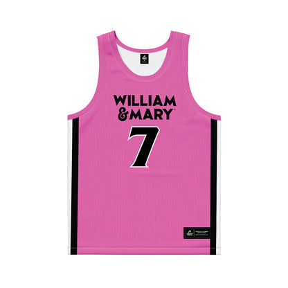 William & Mary - NCAA Women's Basketball : Dynasti Pierce - Pink Basketball Jersey-0