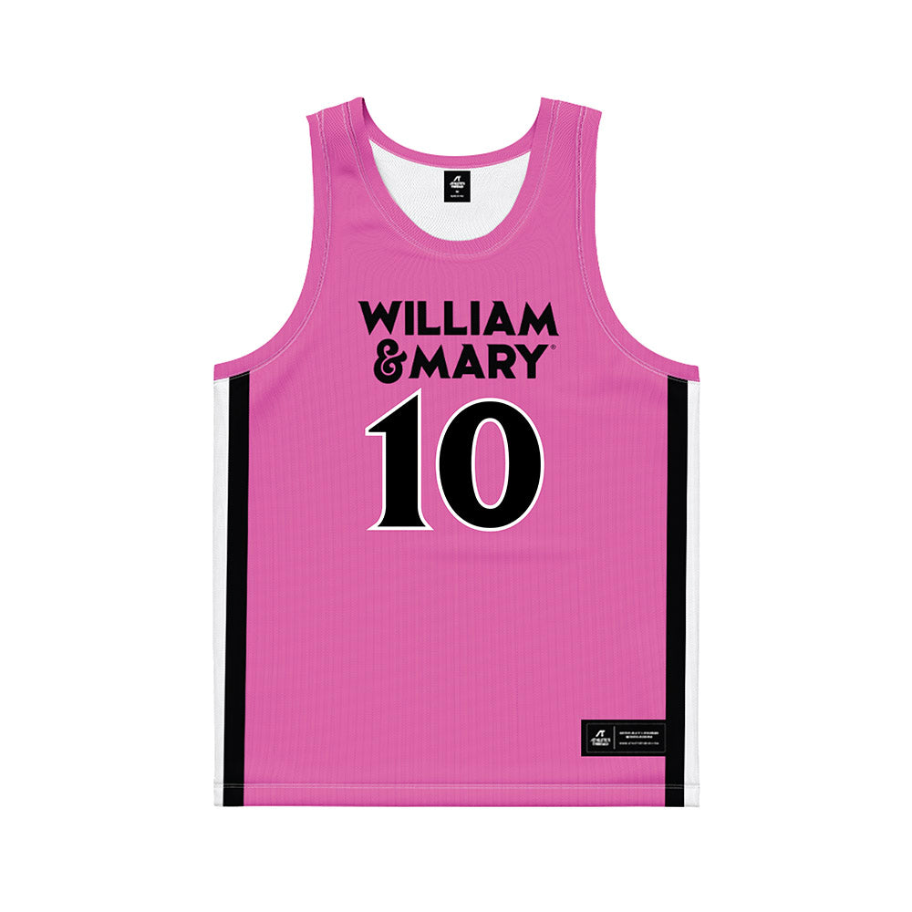 William & Mary - NCAA Women's Basketball : Marley Long - Pink Basketball Jersey-0